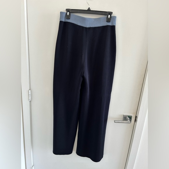 COS Knitted Navy Blue Pants with Color Block Blue Stripes Size S Small GUC - Picture 3 of 9